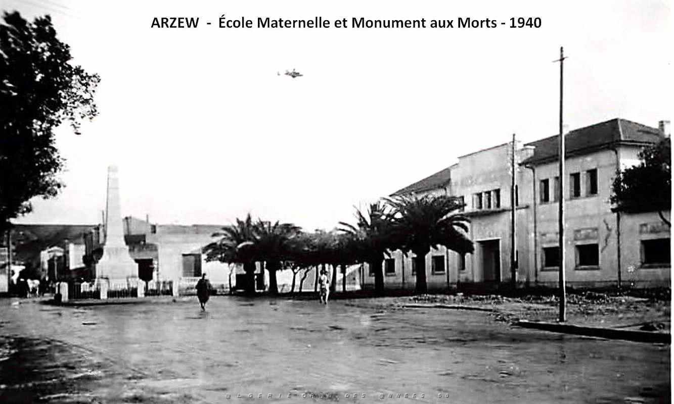 Arzew - Ecole Maternelle et monument aux Morts - 1940.jpg